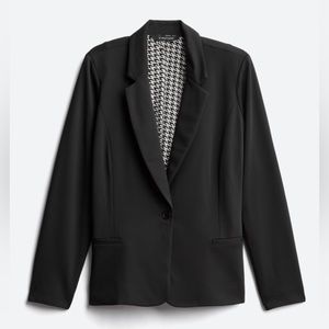 41 Hawthorn Black 2x Carlota Stretch Twill Blazer